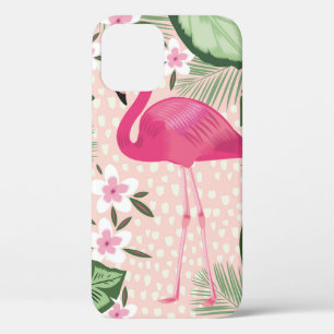 Flamingo en palmbomen naadloos illustreren iPhone 12 hoesje