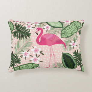 Flamingo en palmbomen naadloze illustraties van he accent kussen