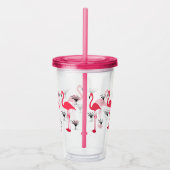 Flamingo en palmboom acryl drinkbeker (Rechts)