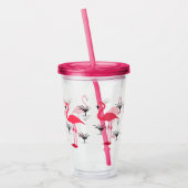 Flamingo en palmboom acryl drinkbeker (Links)