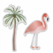 Flamingo en palmboom sticker (Voorkant)
