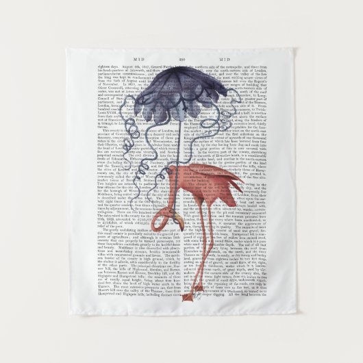 Flamingo en Parasol Wandkleed (Voorkant)