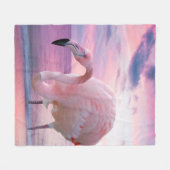 Flamingo en Pink Sky Fleece Deken (Voorkant (Horizontaal))