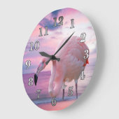 Flamingo en Pink Sky Grote Klok (Hoek)
