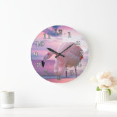 Flamingo en Pink Sky Grote Klok (Huis)