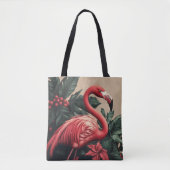 Flamingo en poinsettia draagtas (Voorkant)