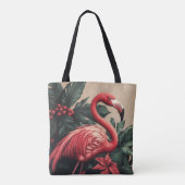 Flamingo en poinsettia draagtas (Achterkant)