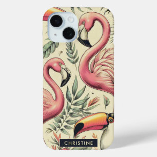  Flamingo en Toucan Naadloos