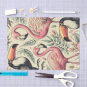  Flamingo en Toucan Naadloos Tissuepapier (Craft)