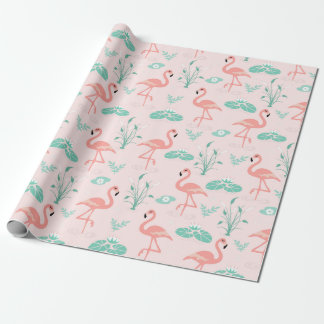  flamingo en waterleliepatroon cadeaupapier