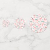 flamingo en waterleliepatroon confetti (Achterkanten)