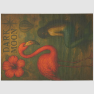 Flamingo en Zeemeermin Dark Moon Decoupage Tissuepapier