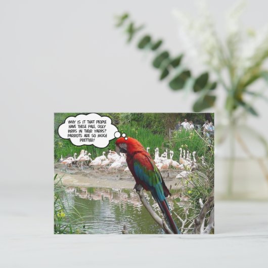 Flamingo Envy Briefkaart (Staand voorkant)