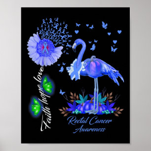 Flamingo Faith Hope Love Rectale Kanker Bewustzijn Poster