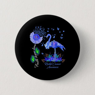 Flamingo Faith Hope Love Rectale Kanker Bewustzijn Ronde Button 5,7 Cm