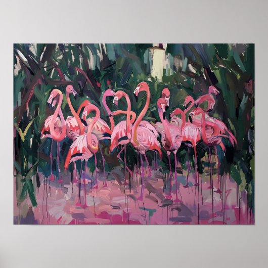 Flamingo familie 🦩 poster (Voorkant)