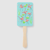 Flamingo Fandango-handventilatorrechthoek Handwaaier (Achterkant)