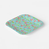 Flamingo Fandango Multi vierkant papier Bord (Gebogen)