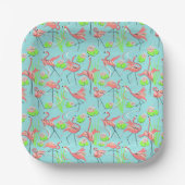 Flamingo Fandango Multi vierkant papier Bord (Voorkant)