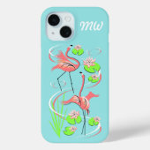 Flamingo Fandango Slim Duo monogram iPhone case (Achterkant)