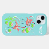 Flamingo Fandango Slim Duo monogram iPhone case (Achterkant (horizontaal))