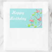 Flamingo Fandango Trio Happy Birthday sticker (Tas)
