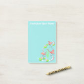 Flamingo Fandango Trio Tekst na de verticale notit Post-it® Notes (Op bureau)