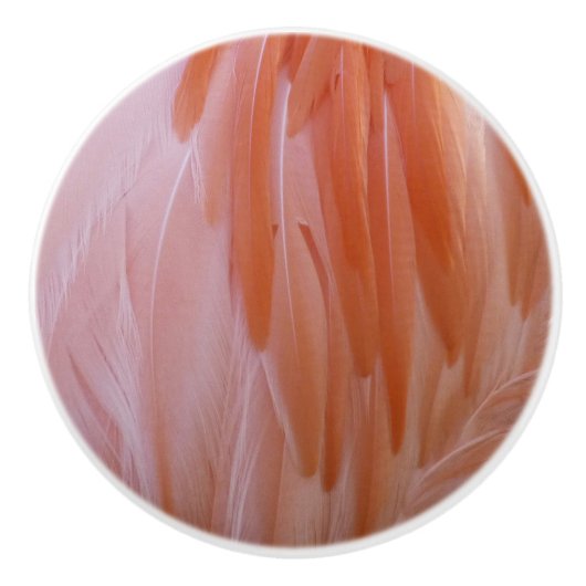 Flamingo Feathers in Shades of Pink Keramische Knop (Voorkant)