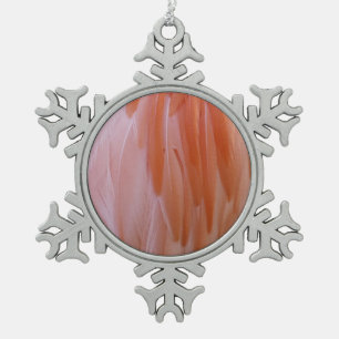 Flamingo Feathers in Shades of Pink Tin Sneeuwvlok Ornament