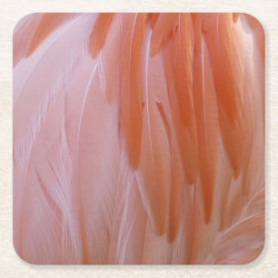 Flamingo Feathers in Shades of Pink Vierkante Kartonnen Onderzetter