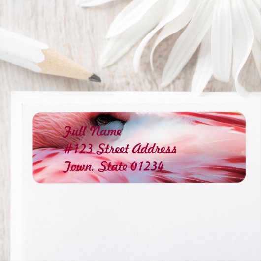 Flamingo Feathers Mailing Label (Insitu)