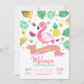 Flamingo Feest Uitnodiging, Laten we Flamingle Uit Kaart (Voorkant)