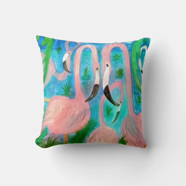 Flamingo Feestkussen Kussen (Voorkant)