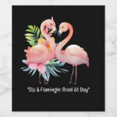 Flamingo Fiesta: Pool & Strandfeest Wijn Etiket (Enkel label)