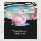 Flamingo Fiesta: Zwembad & strandfeest Wijn Etiket (Enkel label)
