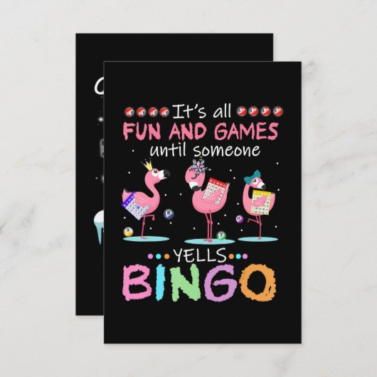 Flamingo | Flaming Bingo Funny Informatiekaartje (Voorkant / Achterkant)
