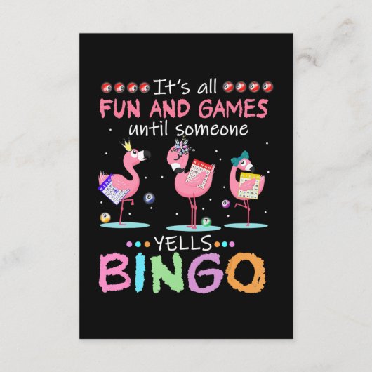 Flamingo | Flaming Bingo Funny Informatiekaartje (Voorkant)