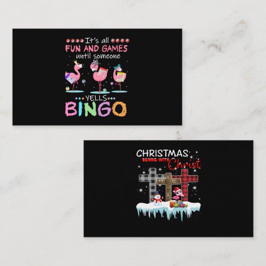 Flamingo | Flaming Bingo Funny Informatiekaartje (Voorkant / Achterkant)