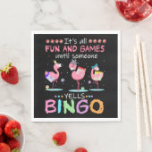Flamingo | Flaming Bingo Funny Servet (Insitu)