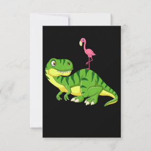 Flamingo   Flamingo Dinosaur Lovers RSVP Kaartje