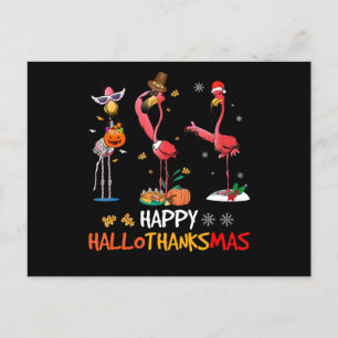 Flamingo   Flamingo Happy HalloDankzegging Feestdagenkaart