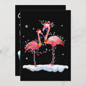 Flamingo | Flamingo Kerstboom Kerstman Hoed Kerstm Kaart (Voorkant / Achterkant)