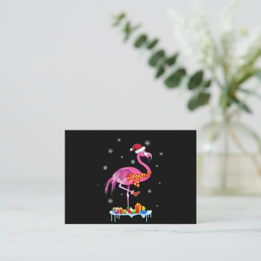 Flamingo |Flamingo kerstverlichting Flamingo Snow Informatiekaartje (Staand voorkant)
