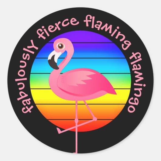Flamingo Flamingo Pride Ronde Sticker (Voorkant)