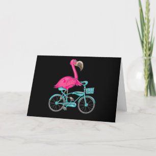 Flamingo   Flamingo Riding A Bicycle Cool Bikers Bedankkaart