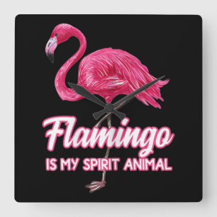 Flamingo Flamingo Spirit Animal Tropical Bird Vierkante Klok