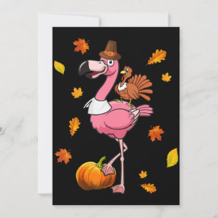 Flamingo   Flamingo Thanksgiving Halloween Feestdagenkaart