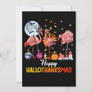 Flamingo Flamingo Thanksgiving Halloween Kerstmis Bedankkaart