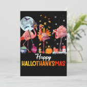Flamingo|Flamingo Thanksgiving Halloween Kerstmis Feestdagenkaart (Staand voorkant)