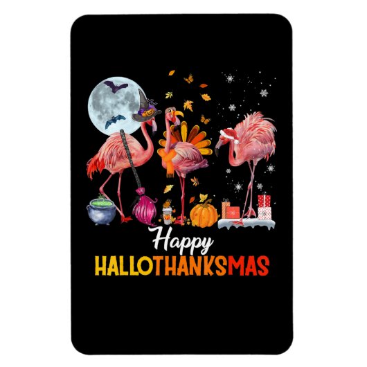 Flamingo|Flamingo Thanksgiving Halloween Kerstmis Magneet (Verticaal)
